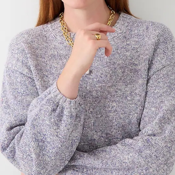 J. Crew - Puff-sleeve crewneck sweater - Apricot Ivory - Picture 3 of 4